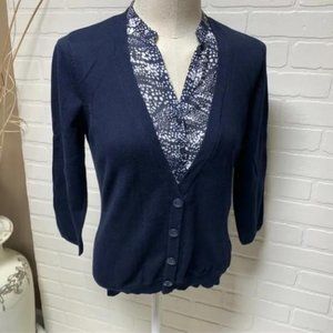 Elegant St. John’s Bay Faux Double Layer Pullover Button Front Sweater Sz S